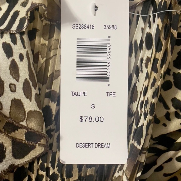 Sunny Leigh Animal Print Dress Sz S Sheer Chiffon Pleated Baddie Office Siren - Picture 9 of 13